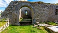 Exterior and interior view of the ruins of the medieval church of Killilagh in the village of Doolin