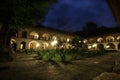 Exterior of karvansaray hotel in Sheki at night Royalty Free Stock Photo