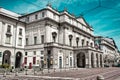 Exterior of La Scala, Teatro alla Scala, Scala Theater is worldwide famous opera house in Milan. It is regarded as one of the