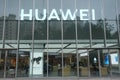Exterior of large HUAWEI store Royalty Free Stock Photo