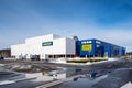 Exterior of large IKEA warehouse under construction..