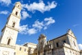 Exterior of Lecce Cathedral and bell tower, Lecce, Apulia, Italy