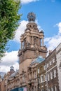 Exterior of the London Coliseum in London  showing the central tower and detail Royalty Free Stock Photo