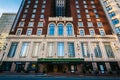 The exterior of the Lord Baltimore Hotel in downtown Baltimore, Maryland