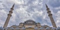 Exterior low angle day shot of domes Suleymaniye Mosque, Istanbul, Turkey