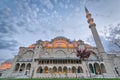 Exterior low angle shot of Suleymaniye Mosque before dusk. An Ottoman imperial mosque located on Istanbul, Turkey Royalty Free Stock Photo