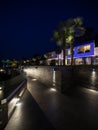 Exterior of luxurious modern villa, night scene Royalty Free Stock Photo