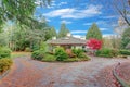 Exterior of a luxury home. View of the entrance porch Royalty Free Stock Photo