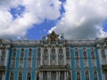 The exterior of the magnificent Catherine Palace at Tsarskoe Selo near St Petersburg Royalty Free Stock Photo