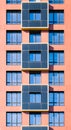 Exterior of modern architecture in the city center. Construction abstract background. Detail of the facade with windows Royalty Free Stock Photo