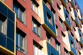 Exterior of modern architecture in the city center. Construction abstract background. Detail of the facade with windows. Royalty Free Stock Photo