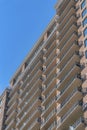 Exterior of modern housing apartment in Austin Texas against clear blue sky Royalty Free Stock Photo