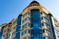 Exterior of a modern multi-story apartment building. Facade, windows and balconies Royalty Free Stock Photo