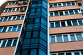 Exterior of a modern multi-story apartment building. Facade, windows and balconies Royalty Free Stock Photo