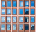 Exterior of modern office building in red bricks Royalty Free Stock Photo