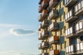 Exterior of modern residential apartment building with balconies on housing estate. Urban landscape with block of flats. Royalty Free Stock Photo