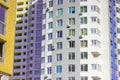 Exterior of a modern residential building. Windows, air conditioning on a facade Royalty Free Stock Photo