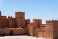 Exterior of the mud brick Kasbah of Taourirt, Ouarzazate, Morocco. Unesco World Heritage Site Royalty Free Stock Photo