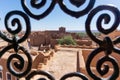 Exterior of the mud brick Kasbah of Taourirt, Ouarzazate, Morocco. Unesco World Heritage Site Royalty Free Stock Photo