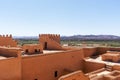 Exterior of the mud brick Kasbah of Taourirt, Ouarzazate, Morocco. Unesco World Heritage Site Royalty Free Stock Photo