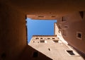 Exterior of the mud brick Kasbah of Taourirt, Ouarzazate, Morocco. Unesco World Heritage Site Royalty Free Stock Photo