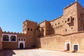 Exterior of the mud brick Kasbah of Taourirt, Ouarzazate, Morocco. Unesco World Heritage Site Royalty Free Stock Photo