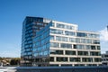 Exterior of a new steel and glass office building.. Royalty Free Stock Photo