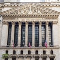 Exterior of New york Stock Exchange, Wall street, lower Manhattan, New York City, USA. Royalty Free Stock Photo
