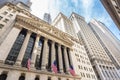 Exterior of New york Stock Exchange, Wall street, lower Manhattan, New York City, USA. Royalty Free Stock Photo