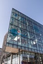 Exterior of Newcastle City Library building. Modern arcitecture glass facade