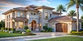 Exterior of a Newly Constructed Luxury Home Royalty Free Stock Photo