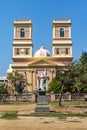 Exterior of the Notre Dame de Agnes cathedral in Puducherry Pondicherry, Tamil Nadu, South India, Asia