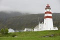 Exterior of the old lighthouse in Alnes, Norway. Royalty Free Stock Photo