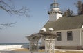 Old Mission Lighthouse, Traverse City, Michigan in winter Royalty Free Stock Photo