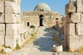 Exterior of the old Umayyad Palace at the roman citadel hill in Amman, Jordan.