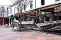 Exterior outside shot of Peacocks Clothing Store in Blanford Street after being destroyed by fire January 23 2019