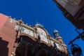 Exterior of the Palace of the Catalan Music concert hall shot from the street