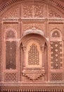 Exterior of palace in famous Mehrangarh Fort in Jodhpur, Rajasthan state, India