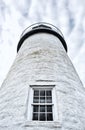 The exterior of Pemaquid Point Maine lighthouse
