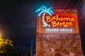 Exterior photos at night of Bahama Breeze - Tropical American chain restaurant