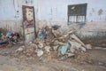 Exterior of poor African house following flooding disaster