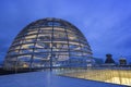 Exterior of the Reichstag dome in Berlin at dusk Royalty Free Stock Photo