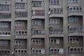 Exterior of a residential building,indistinguishable repeated windows of the large apartment complex