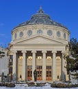 Exterior of the romanian athenium bucharest Royalty Free Stock Photo