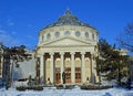 Exterior of the Romanian Athenium Bucharest, Romania Royalty Free Stock Photo