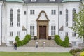 The exterior of the Royal Marselisborg Palace, People visit the garden around the castle