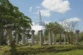 Exterior of the Ruwanwelisaya stupa and Sacred city ruins in Anuradhapura, Sri Lanka.