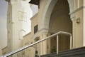 the exterior scenery of cozy mosque and stairs at cairo egypt