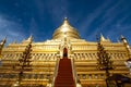 Exterior of the Schwezigon Paya, Nyaung U, Bagan, Myanmar Royalty Free Stock Photo