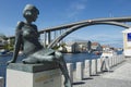 Exterior of the sculpture of Marilyn Monroe in Haugesund, Norway.